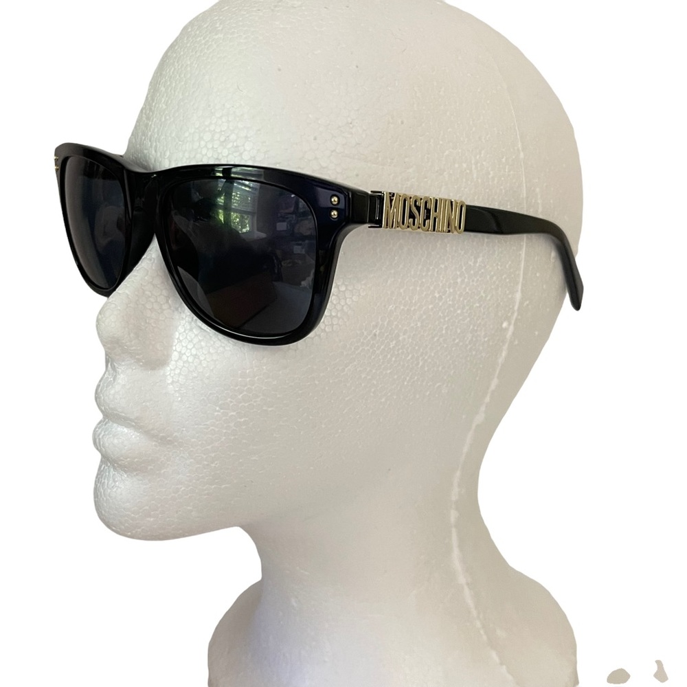 Moschino Black Sunglasses with Gold Logo Detail - Picture 3 of 5